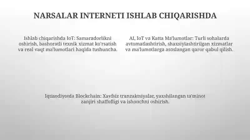 Sanoatlarni Blockchain, IoT, AI va Katta Ma'lumotlar bilan o'zgartirish 4