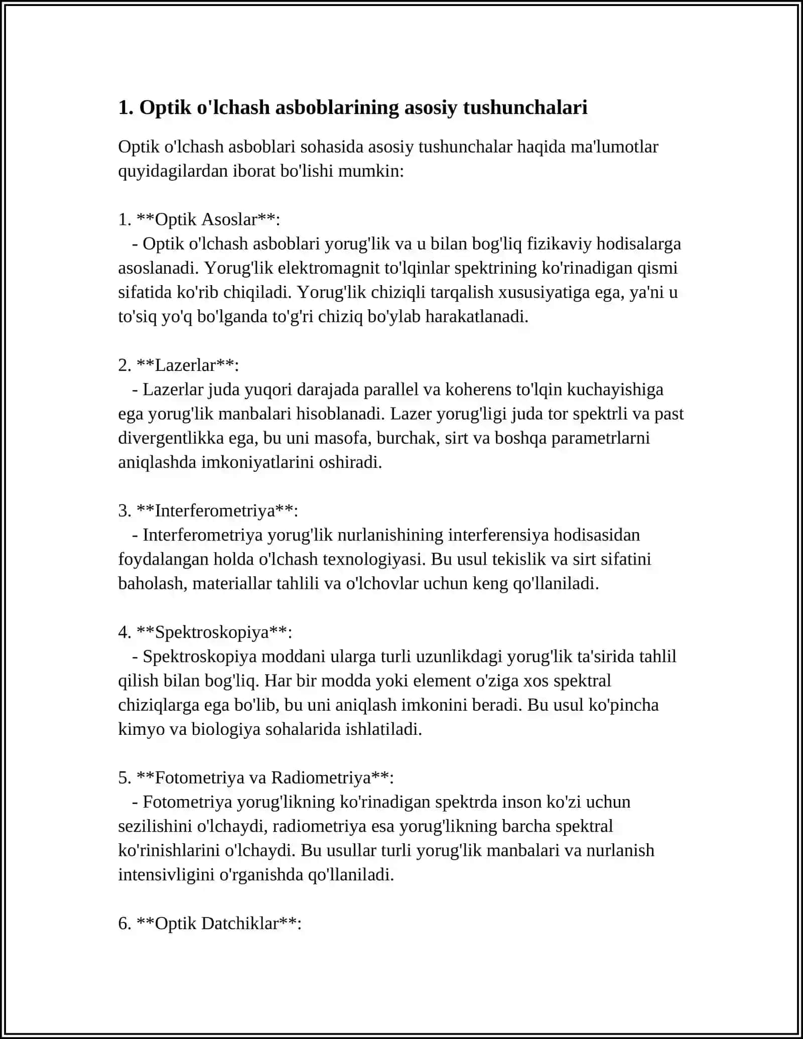 QURILISTA QOLLANILATUG'IN OPTIKALIQ O'LSHEW A'SBAPLARI 4