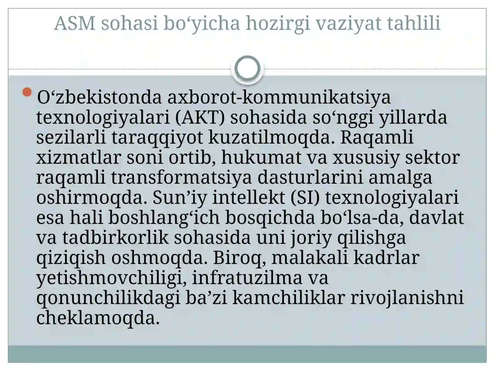 O'zbekistonda ASM ni rivojlantirish masalalari 4