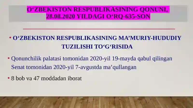 O’zbekistonning ma’muriy-hududiy tuzilishi va ularning mintaqaviy-iqtisodiyoti 4