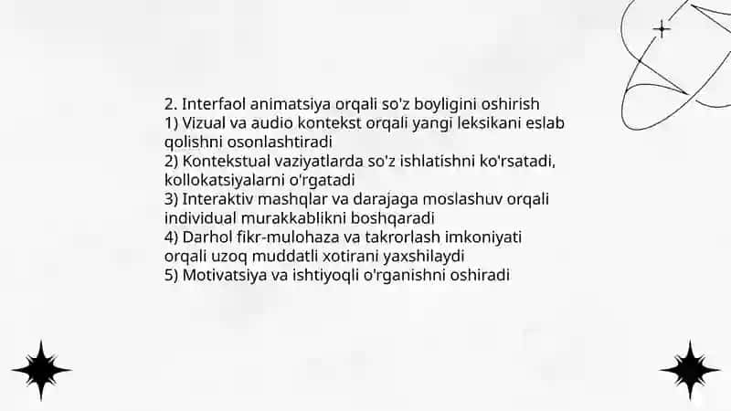 Kompyuter animatsiya usullar va ularni til o'rganishdagi ijobiy ta'siri 4