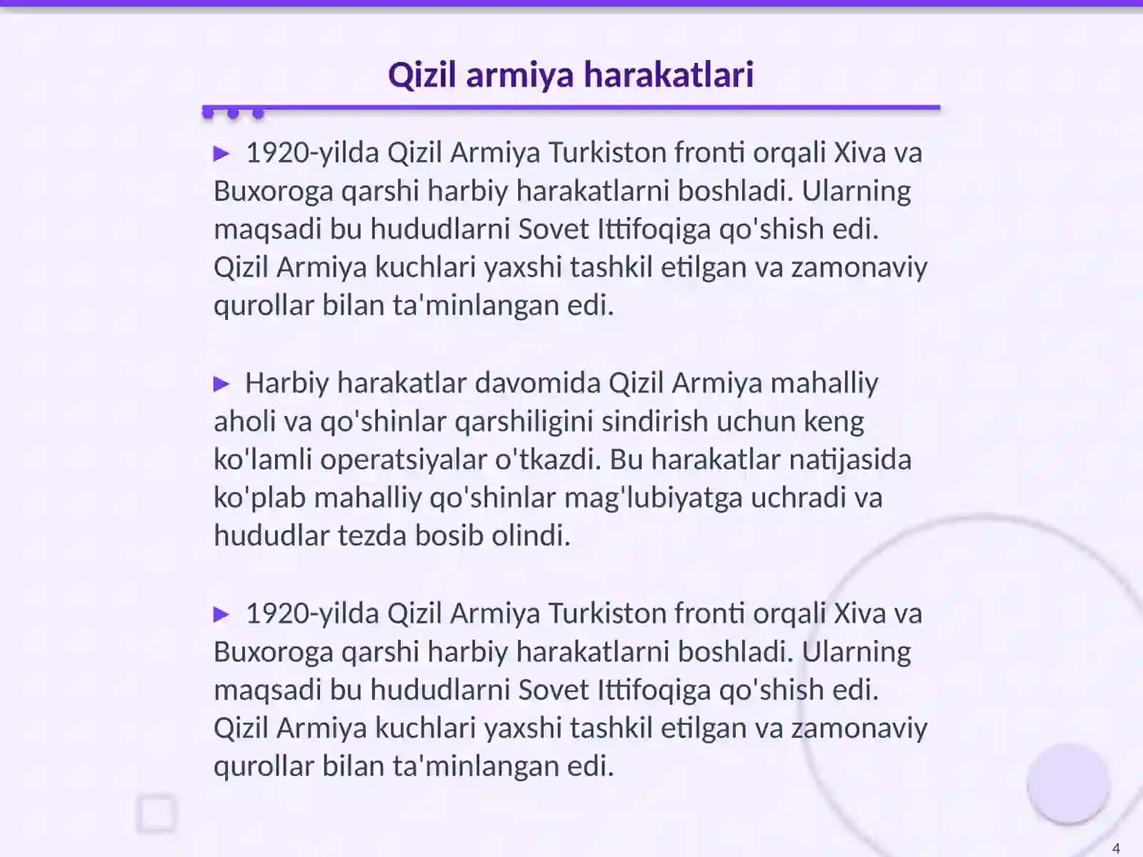 Xiva xonligi va Buxoro amirligini qizil armiya tomonidan bosib olinishi 4