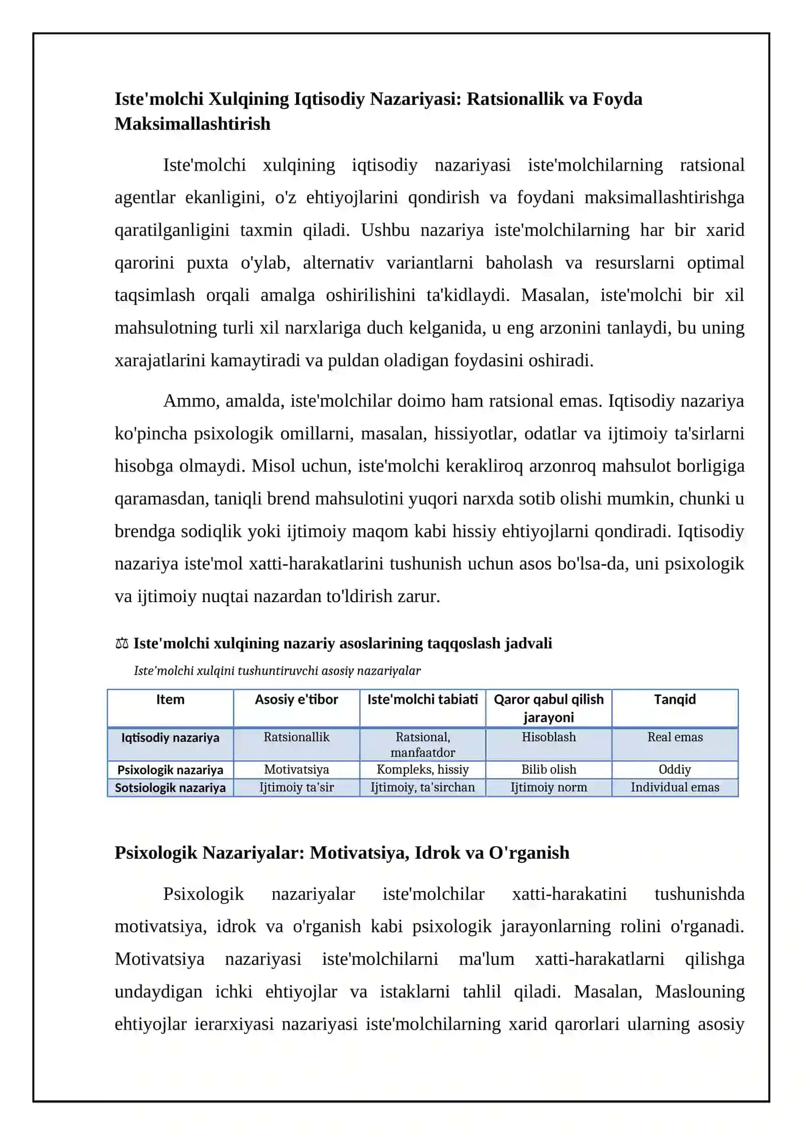 Iste’molchi xulqining nazariy asoslari 4