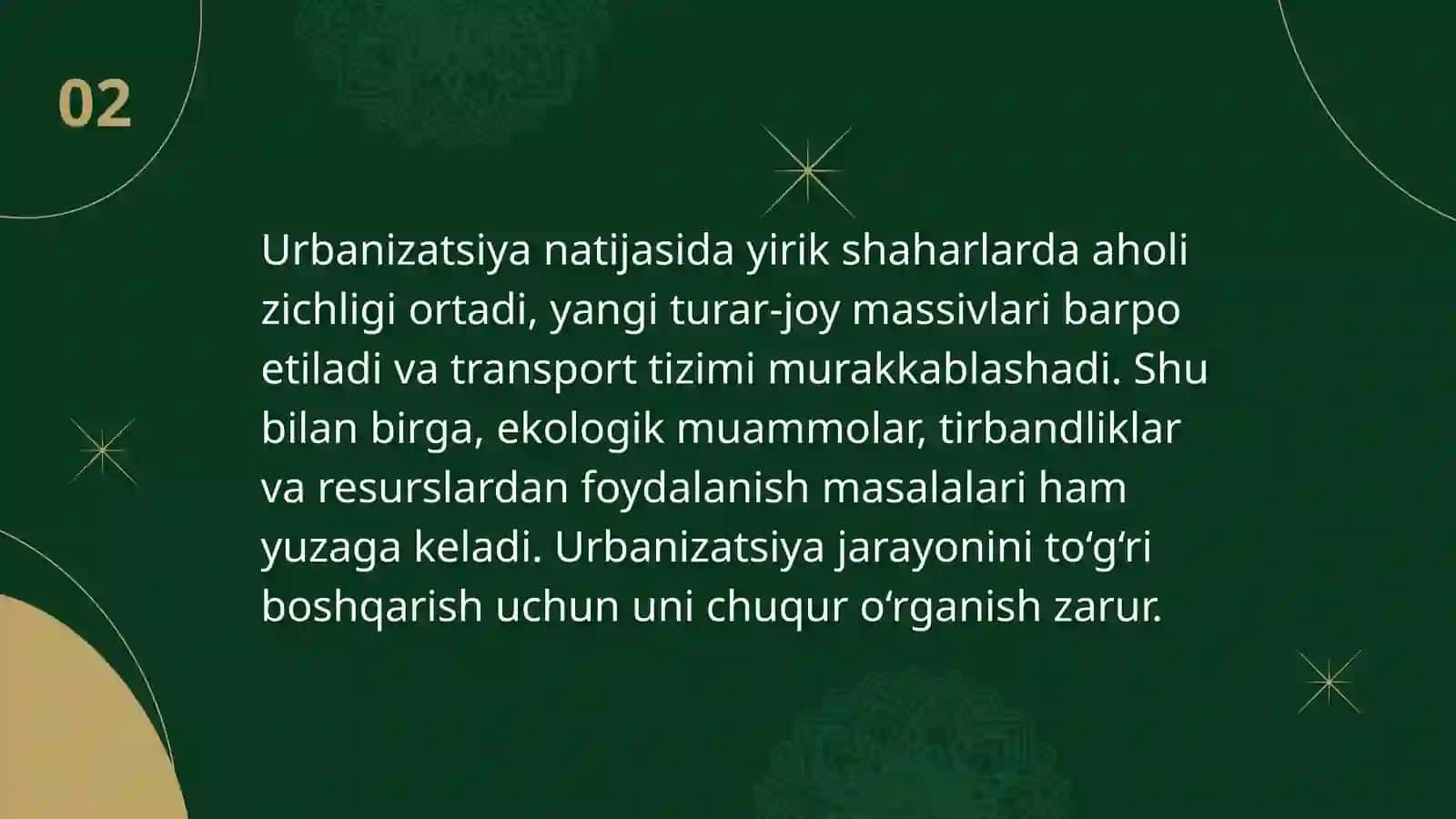 Urbanizatsiya jarayonlarini GAT yordamida o‘rganish 4