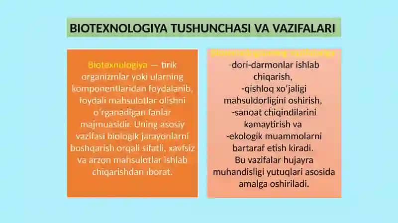 Biotexnologiya fanidan taqdimot 4