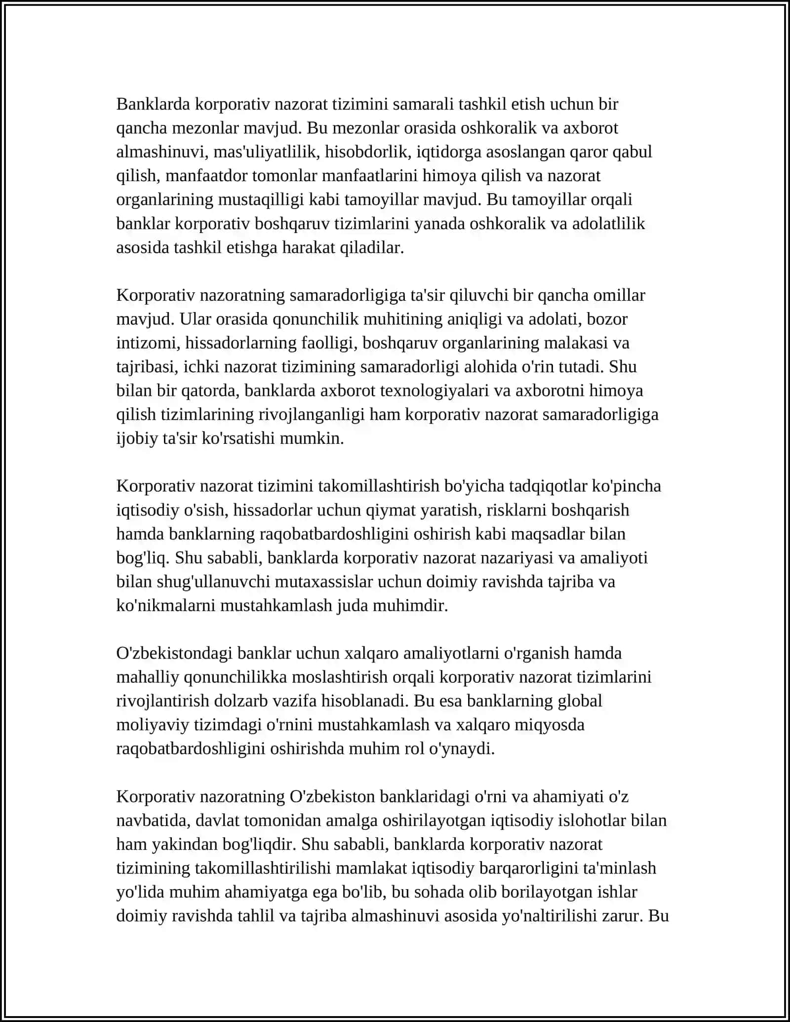 BANKLARDA KORPORATIV: NAZORAT NUQTAYI NAZARI 4