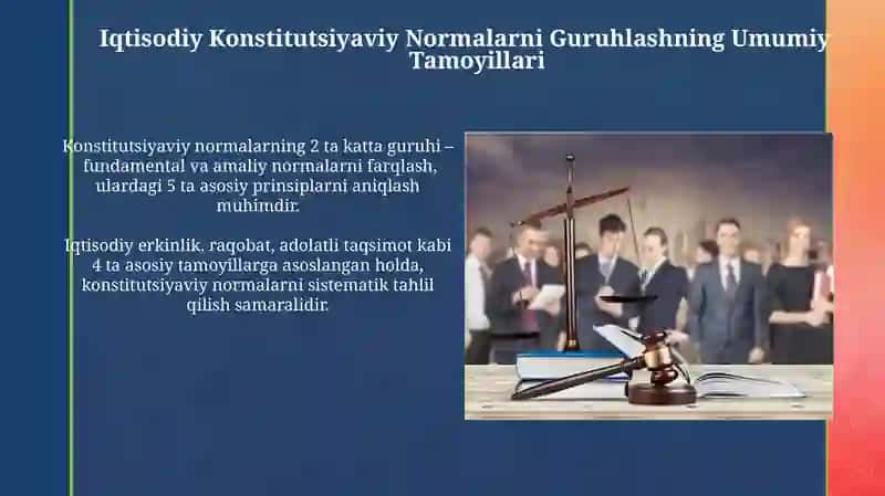 Iqtisodiyot konstitutsiyalari normalarining guruhlanishi 4