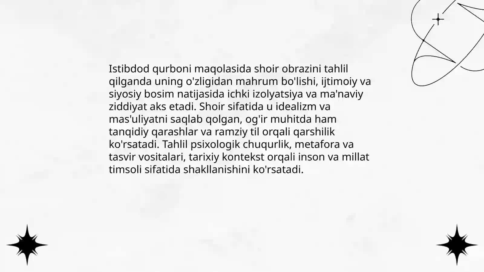 Istibdod qurboni yoxud o'zligidan mahrum etilgan shoir 4