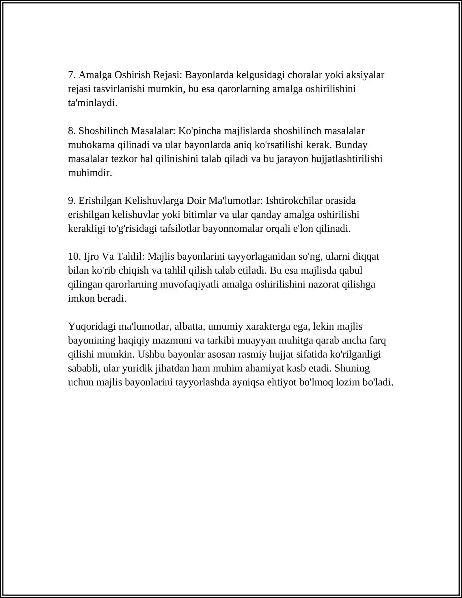 MAJLIS BAYONI VA MAJLIS BAYONIDAN KÒCHIRMA.UNING TARKIBIY QISMLARI 4