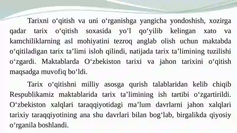 Tarix darslaridata’lim vositalaridan foydalanish 4