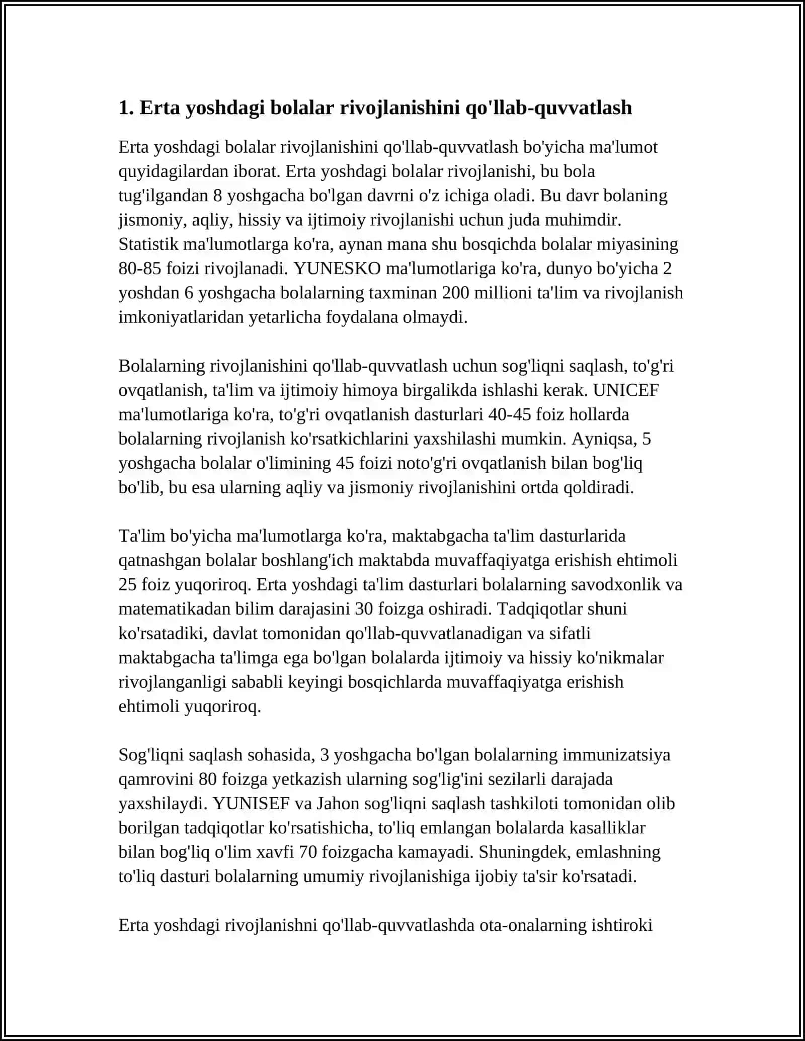 Erta yoshdagi bolalar rivojlanishini qo'llab-quvvatlash 4
