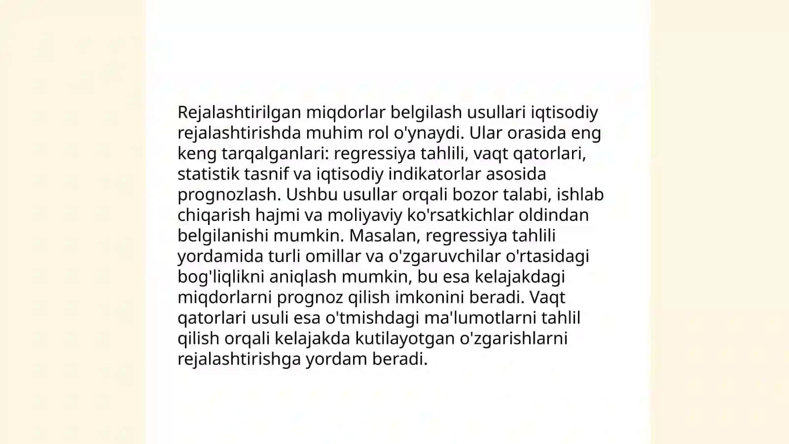 Xo'jalik yuritish subektlarda iqtisodiy ko'rsatkichlarning rejalashtirilgan miqdori va undan og'ishlarni taqqoslash 4