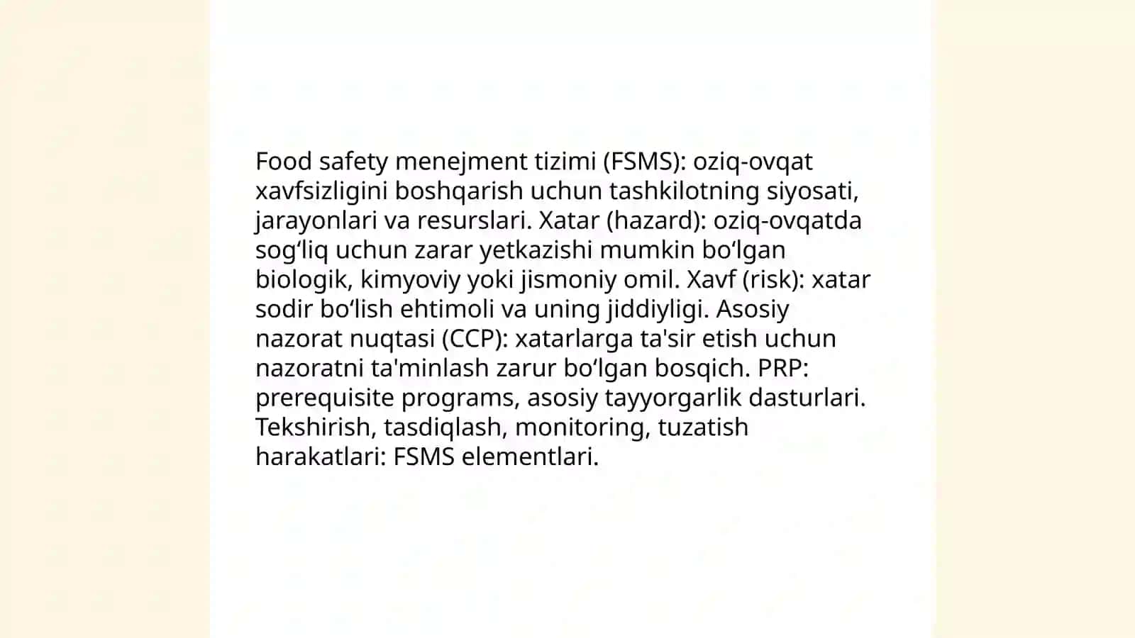 O´z DSt ISO 22000-2018 standart talablari 4