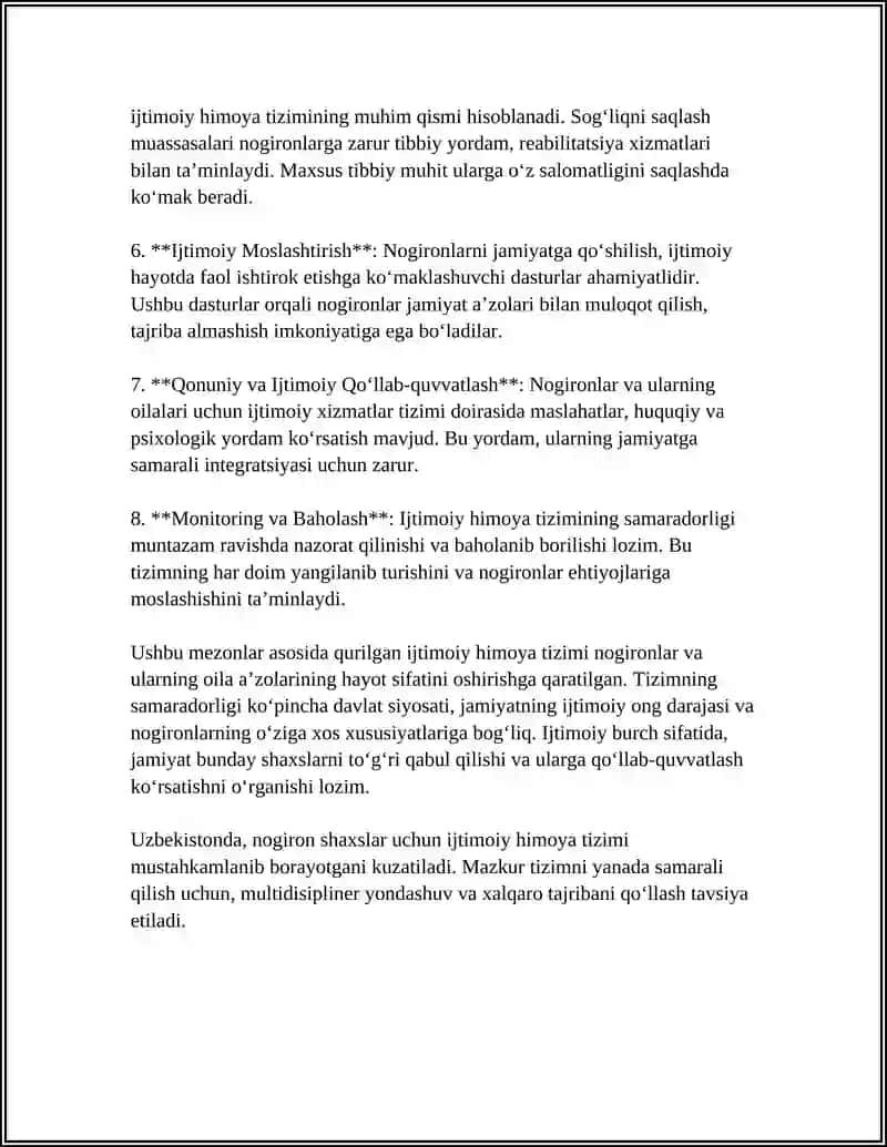 Nogironligi bor shaxslar uchun ijtimoiy himoya tizimi va uning samaradorligi 4