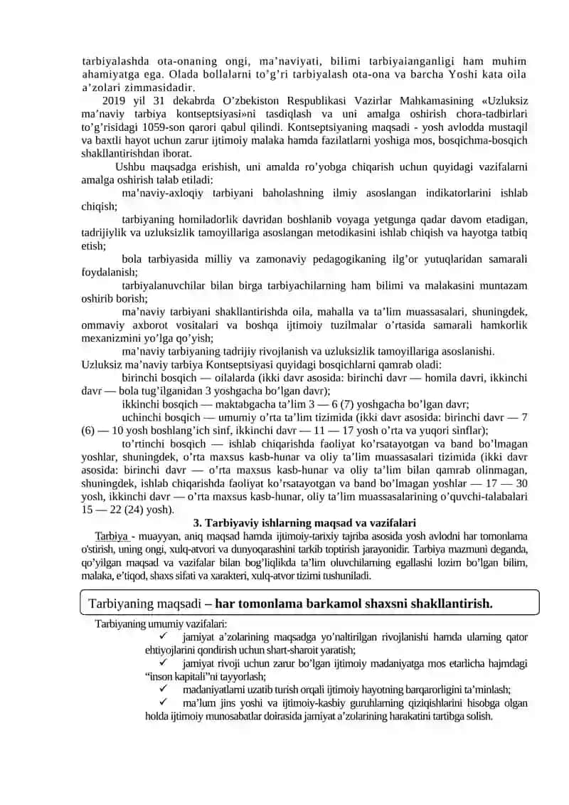 TARBIYAVIY ISHLAR METODIKASI FANINING MAQSADI VA VAZIFALARI 4