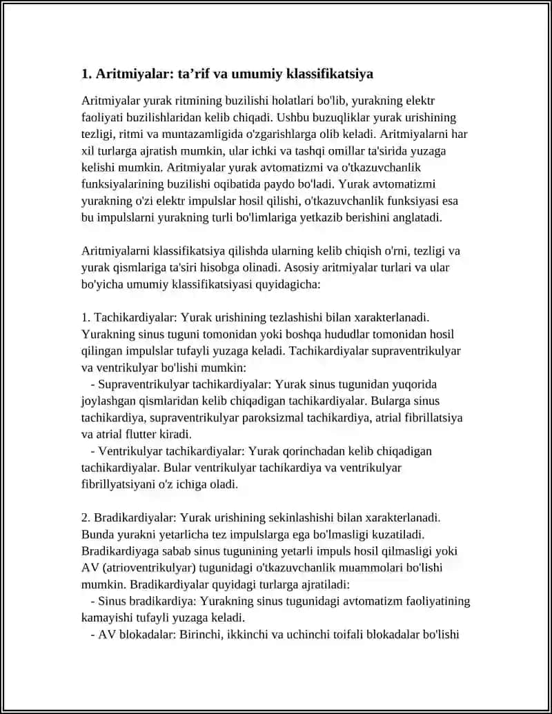 ARITMIYALAR.YURAK AVTOMATIZM VA OTKAZUVCHANLIK FUNKSIYALARING BUZILISHI 4