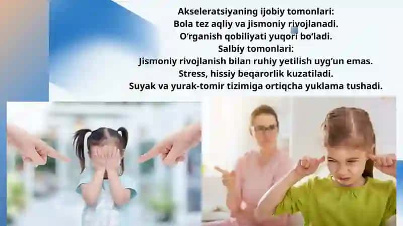Akseleratsiya va redatsiya. Prenatal va postnatal davrlar 4