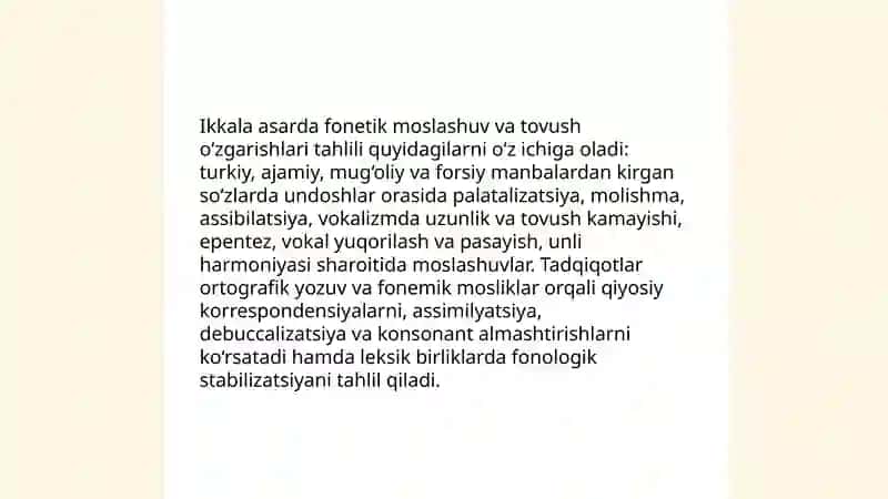 "Tarjumoni turkiy va ajamiy va mug'oliy va forsiy" "Bodoye ul lug'at" asarlarida lingvistik talqinlar 4
