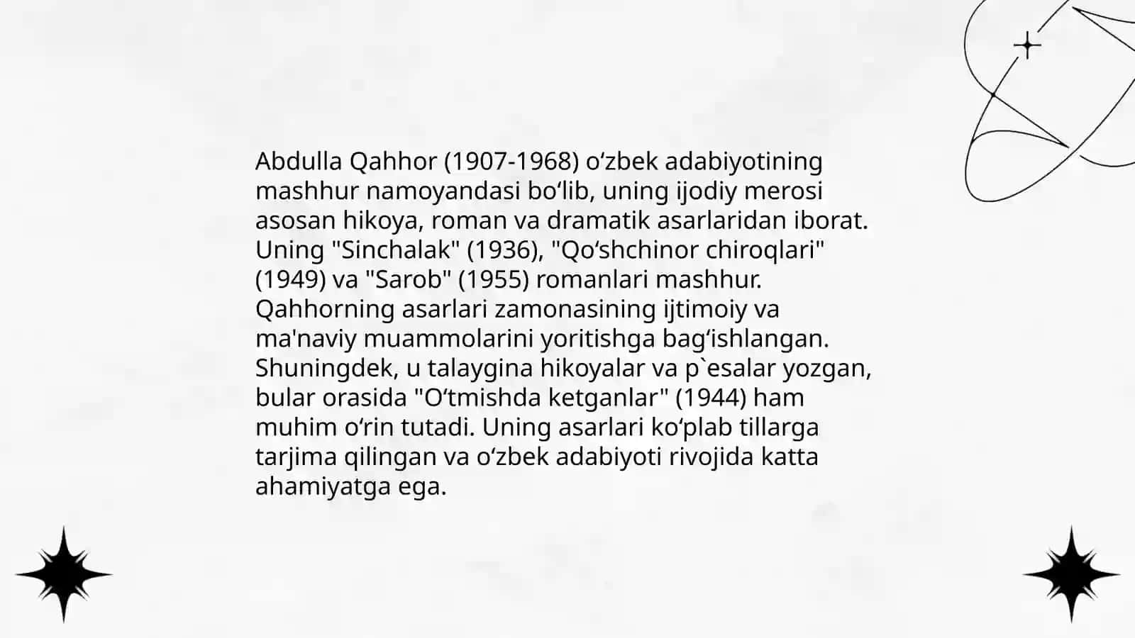 Abdulla Qahhor - hikoyanavis 4