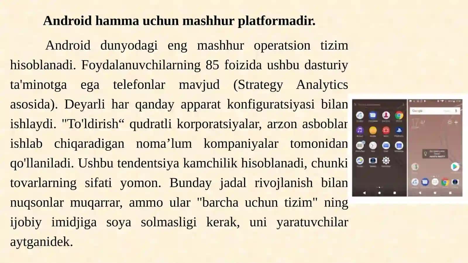 Android operatsion tizim haqida tushuncha 4