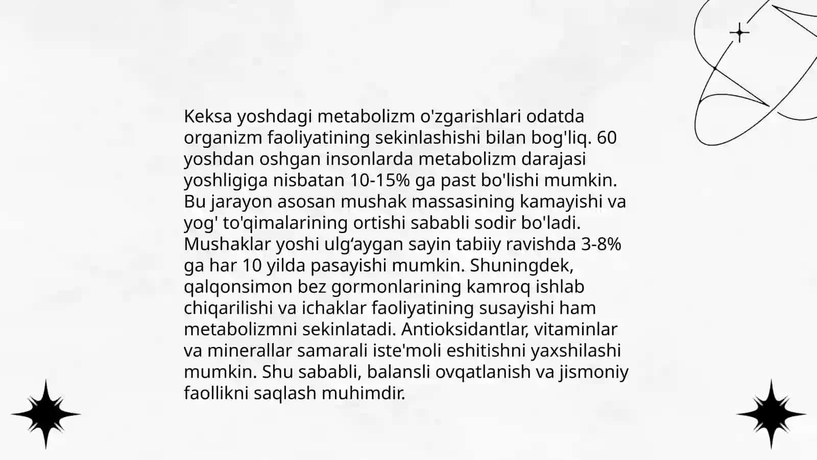 Keksa Organizmning Fiziologik Xususiyatlari 4