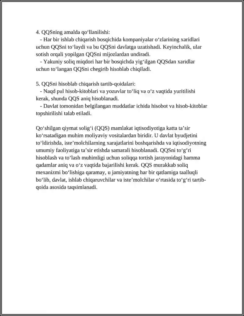 Qoʻshilgan Qiymat Soligʻi 4