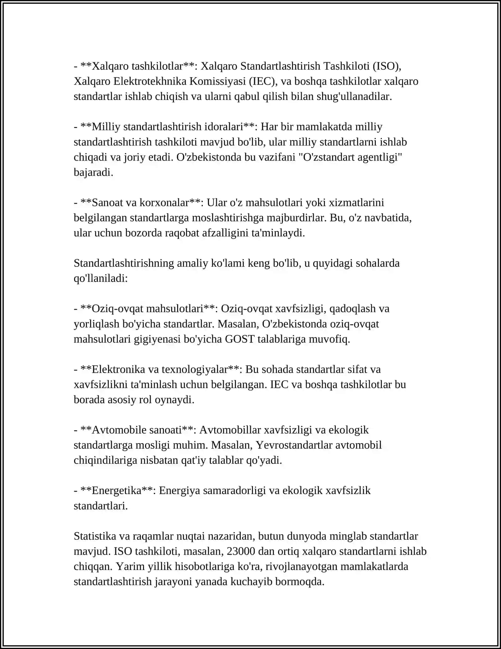 STANDARTLASHTIRISH UCHUN TANLANMALARNI SHAKILANTIRISH QOIDALARI 4