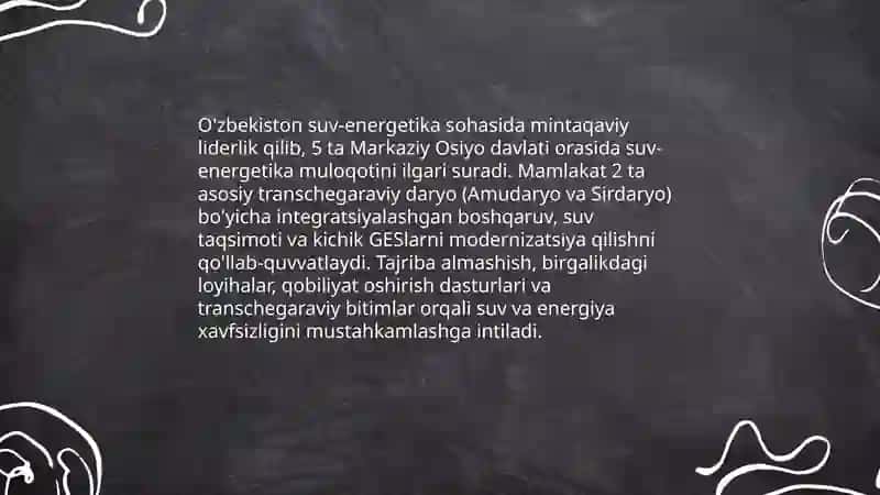 Ozbekistonning Markaziy Osiyoda tinchlik va barqarorlikni taminlashdagi orni 4