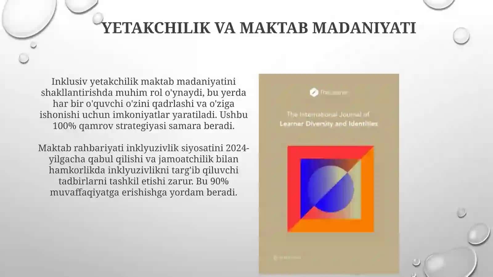 Inklyuziv ta'limning tashkiliy shartlari 4