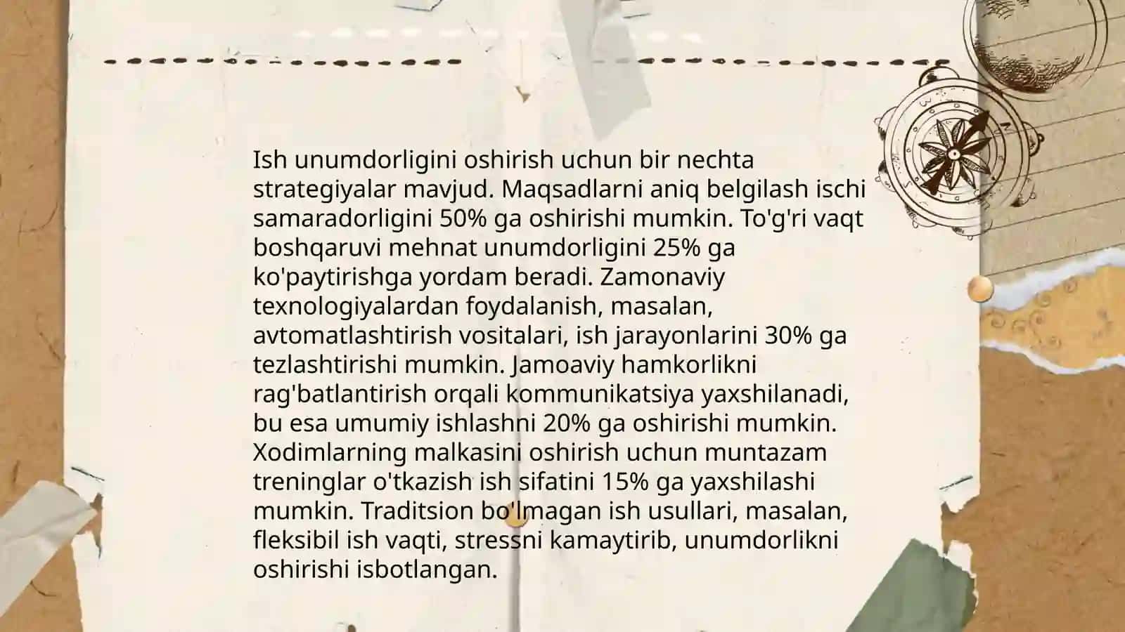 Unumdorlik. Unumdorlikka oid masalalar yechish 4
