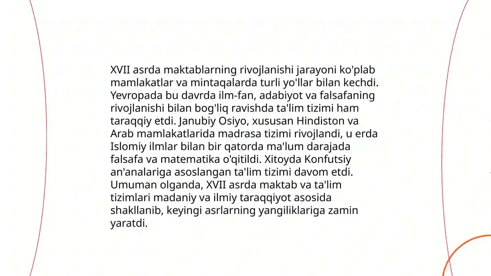 XVI - XIX asrning birinchi yarmida tarbiya, maktab, pedagogik fikrlar 4