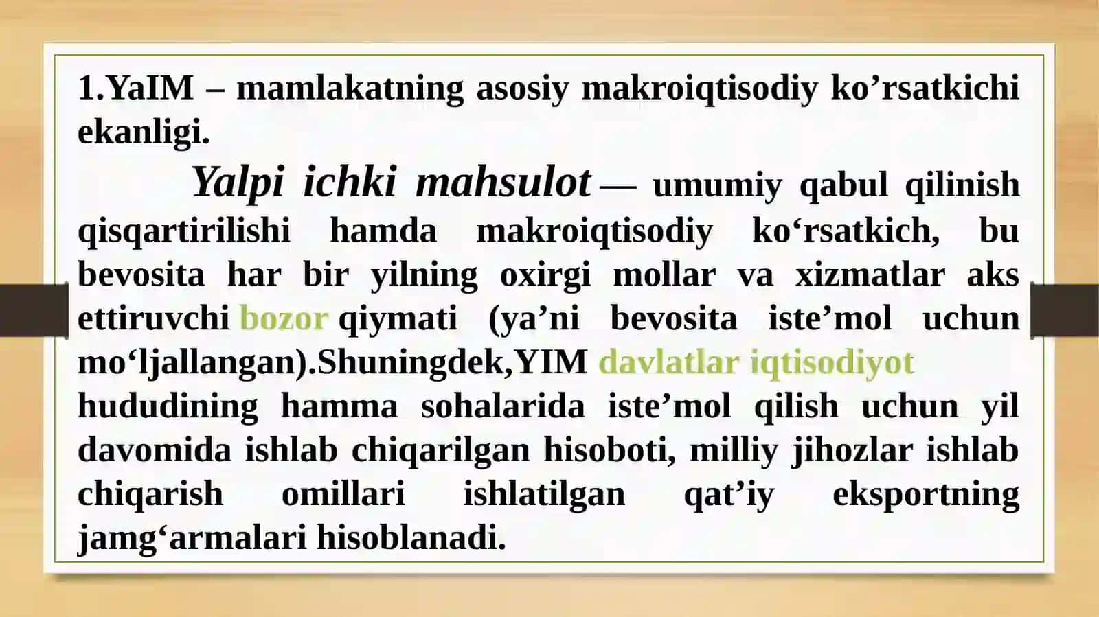 Yalpi ichki mahsulot hajmini hisoblash usullari 4