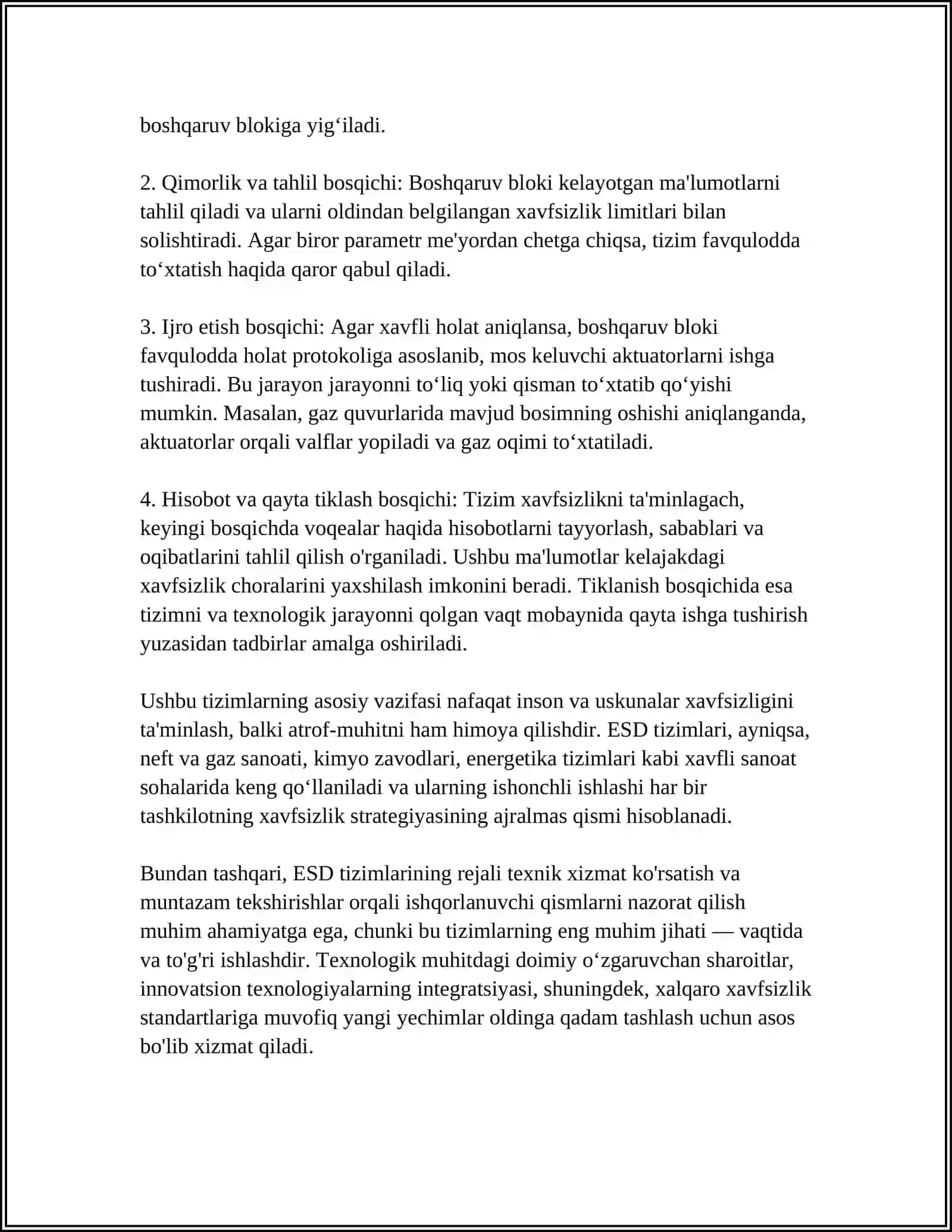 TEXNOLOGIK JIHOZLARDAN SODIR BOʻLISHNI BARTARF QILUVCHI TEXNIK QURILMALAR TUZILISHI VA ISHLASH PRINSIPI 4