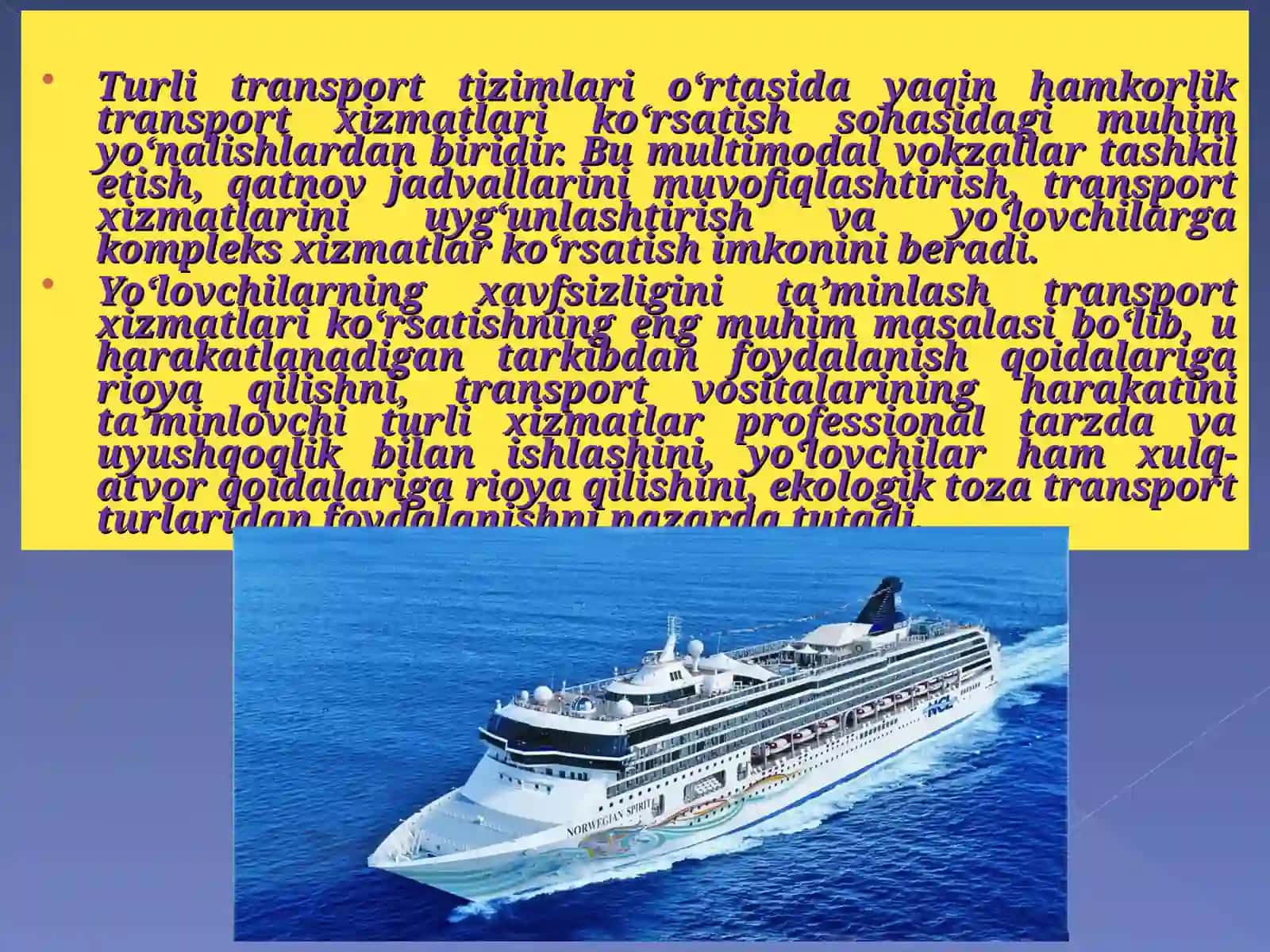 Turizm sohasida transport xizmatlari 4