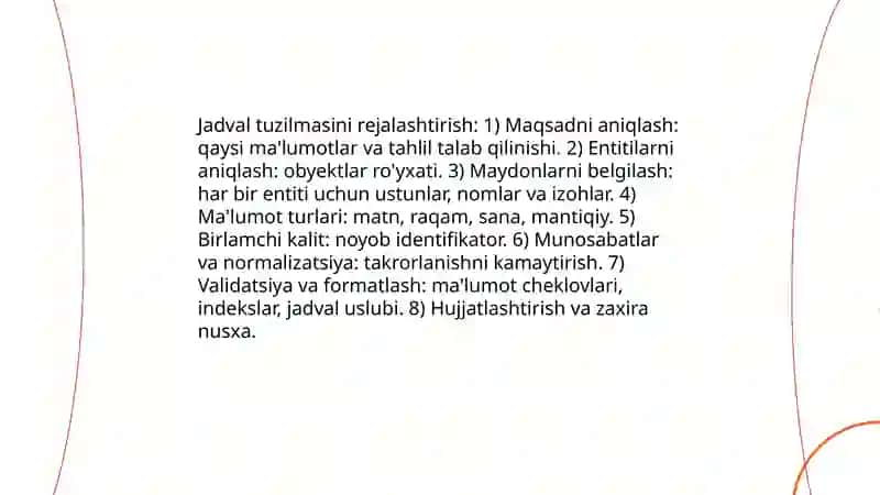 Exsel elektron dasturi yordamida MB yaratish 4