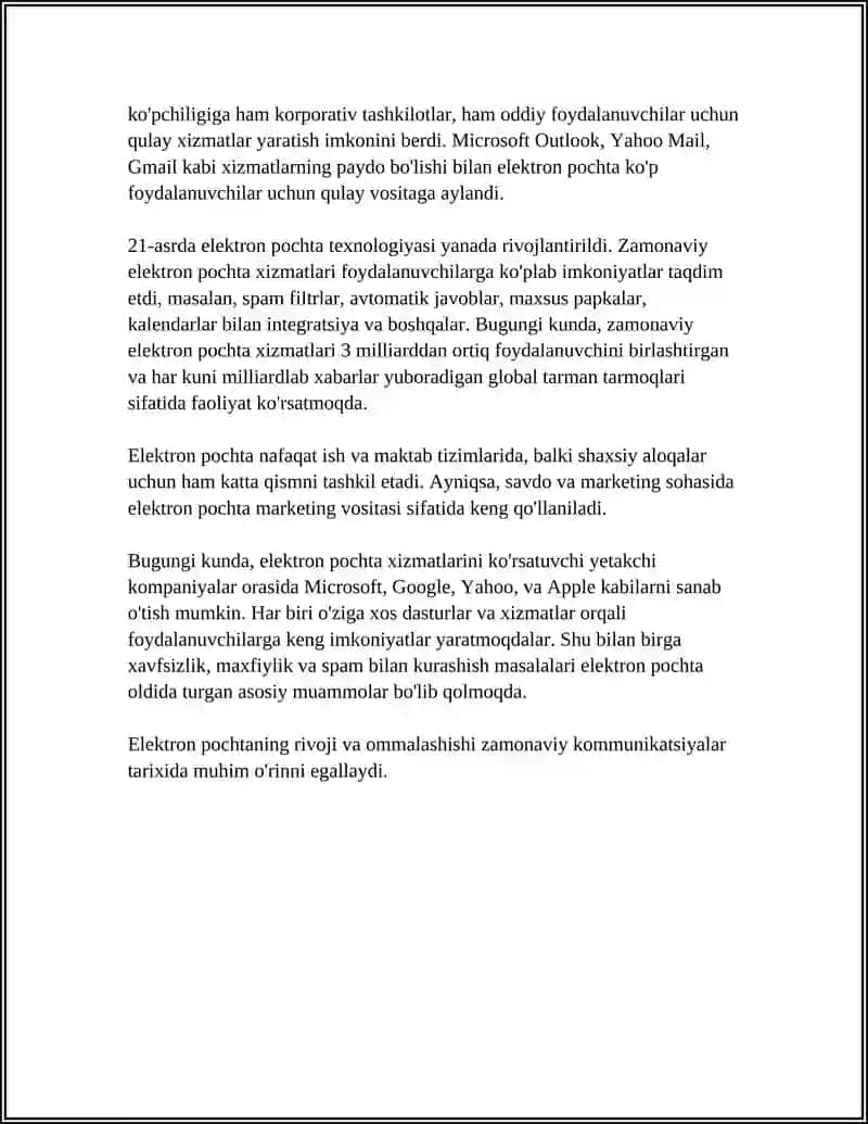 ELEKTRON POCHTA TIZIMLARI VA ULAR BILAN ISHLASH 4