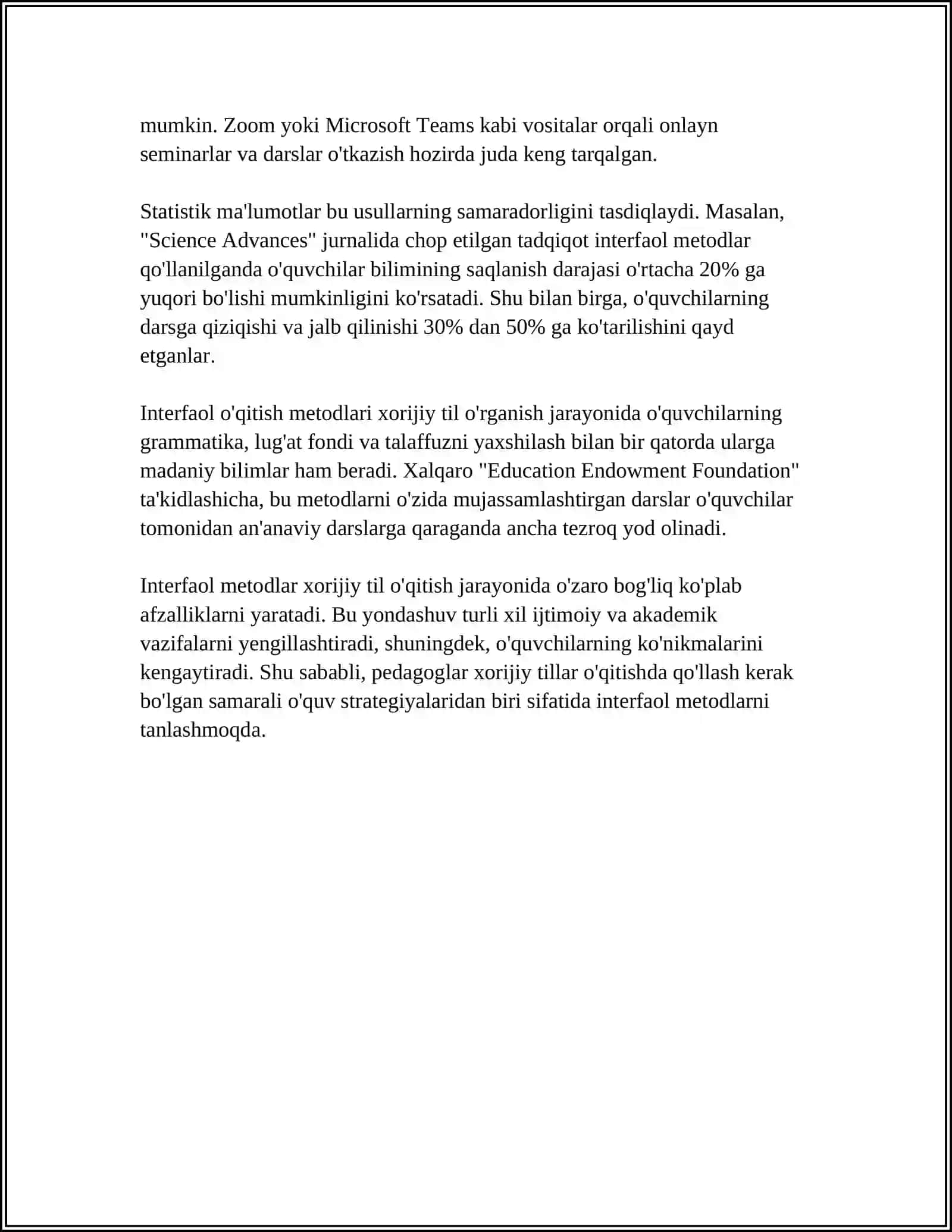 XORIJIY TIL DARSLARIDA YANGI PEDAGOGIK TEXNOLOGIYALARDAN FOYDALANISH 4