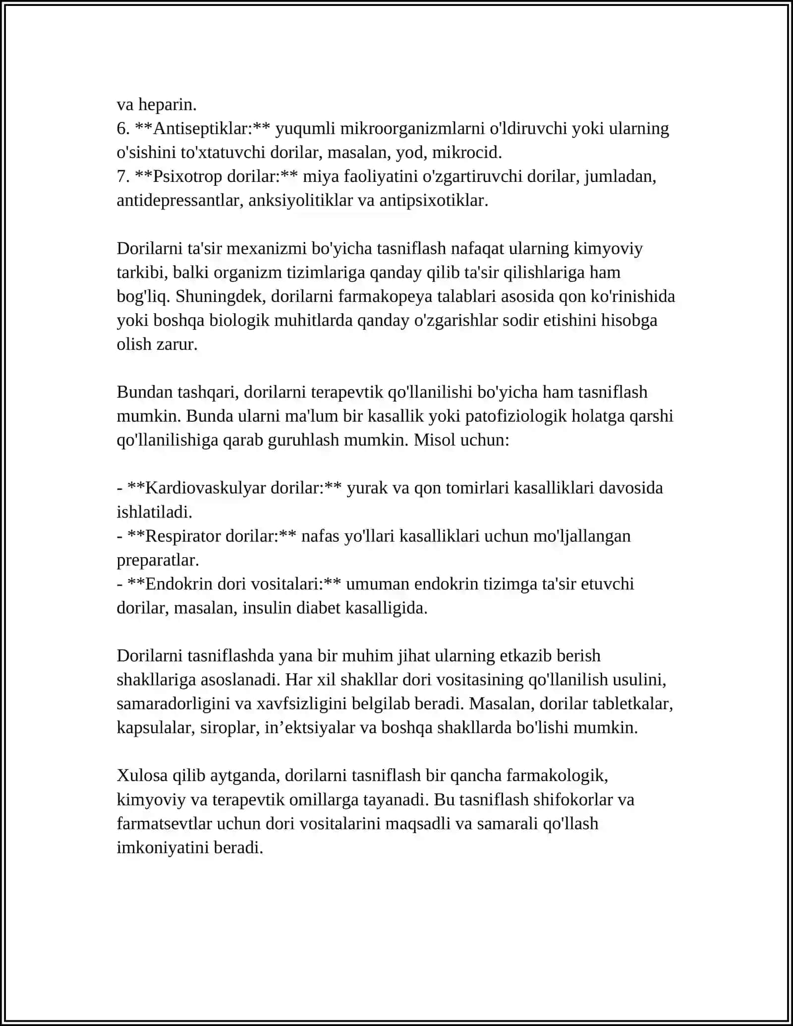 DORI TURLARI TEXNOLOGIYASINING ASOSIY QOIDA VA QO’LLANMALARI 4