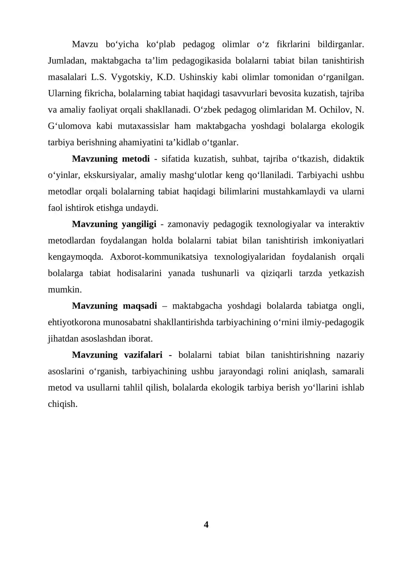 TABIAT BILAN TANISHTIRISHDA TARBIYACHINING O‘RNI 4