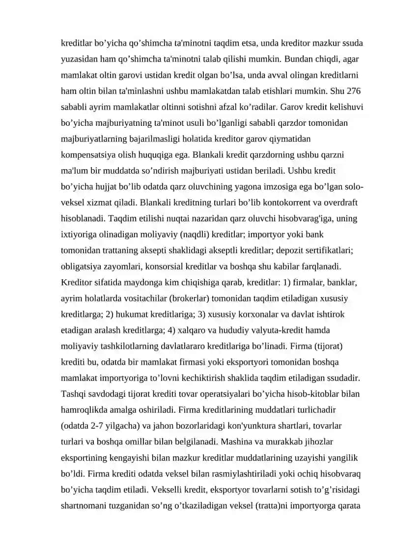 Xalqaro kreditning shakllari 4