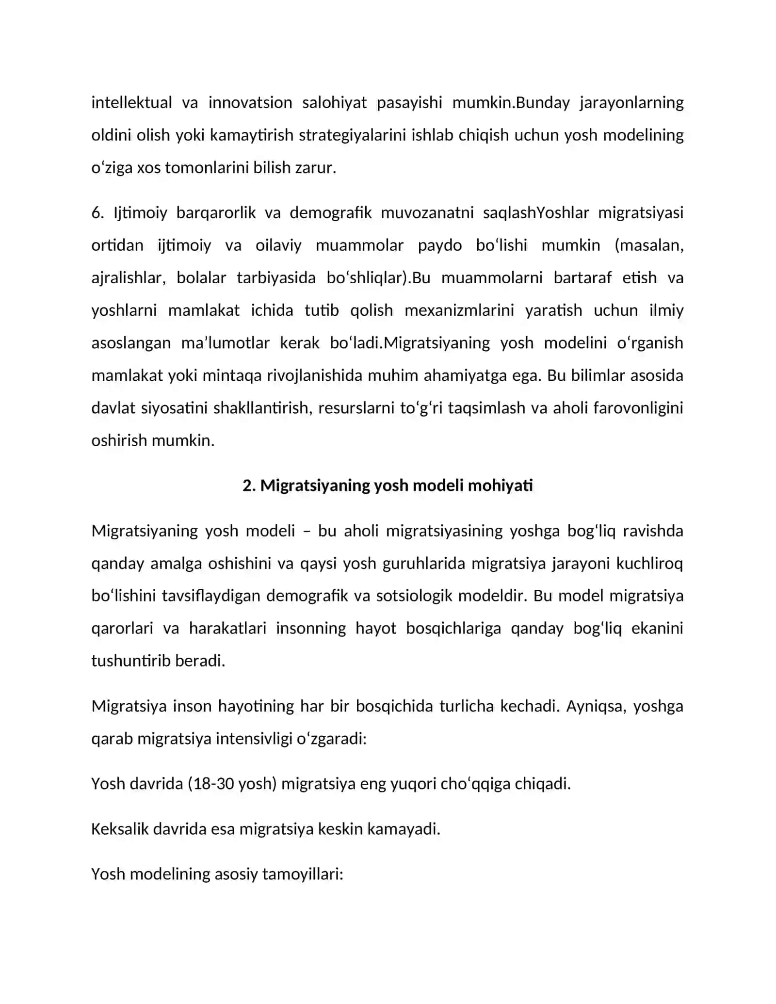Migratsiyaning yosh modeli 4