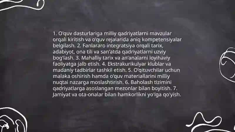 Milliy g'oyalarini insonlar ongiga singdirishda ta'lim va tarbiyaning rolini asoslang 4