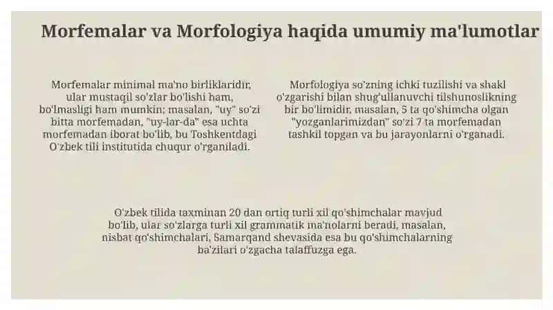 Morfemika va morfema haqida umumiy ma'lumot 4