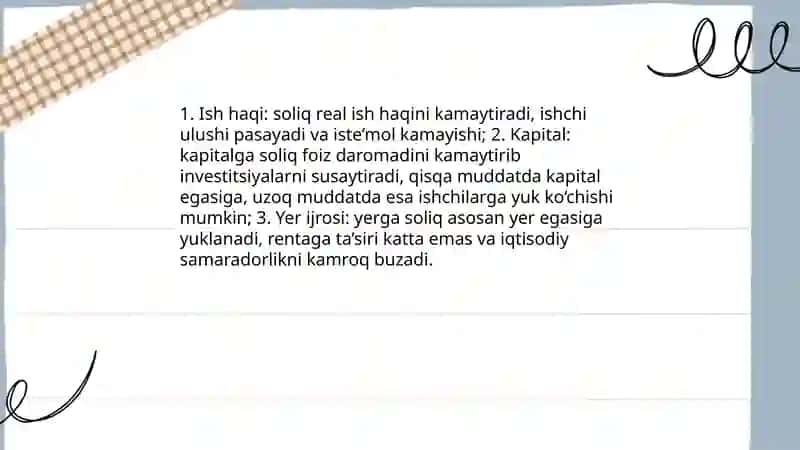 GʻARB iqtisodchisi Devid Rikardoning soliq toʻgʻrisidagi nazariy qarashlari 4