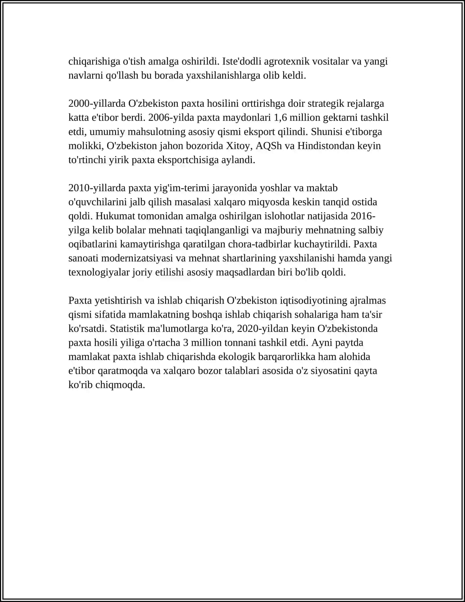O‘zbekistonda Amalga Oshirilgan „ Paxta Ishi“, „ O‘zbek Ishi“ deb Nomlangan Siyosiy Qatagʻonlar 4