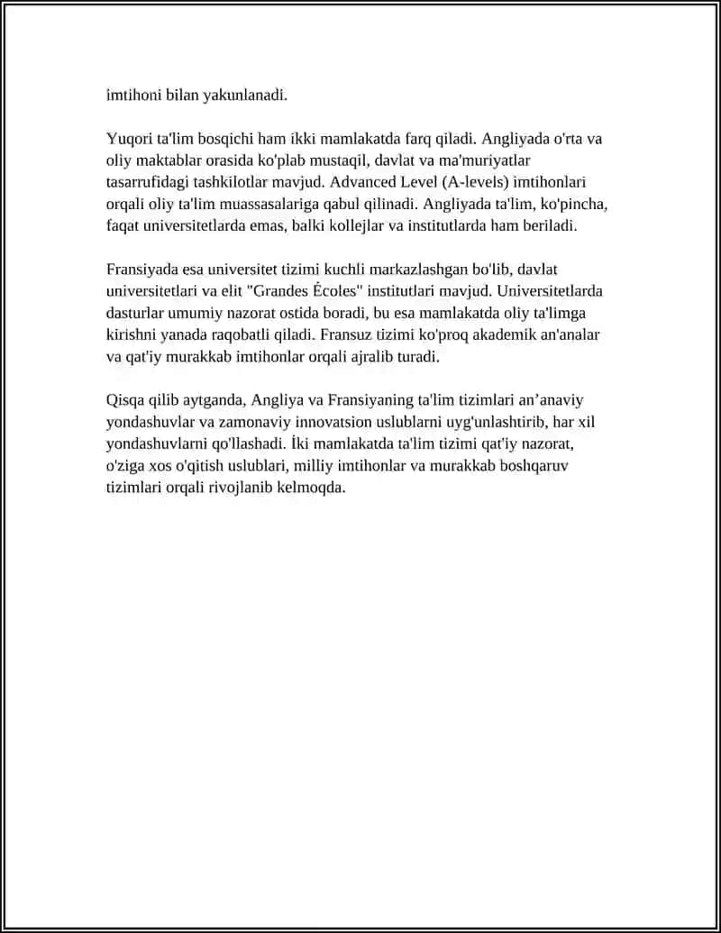 ANGLIYA VA FRANSIYA TAʼLIM TIZIMINING QIYOSIY TAHLILI 4