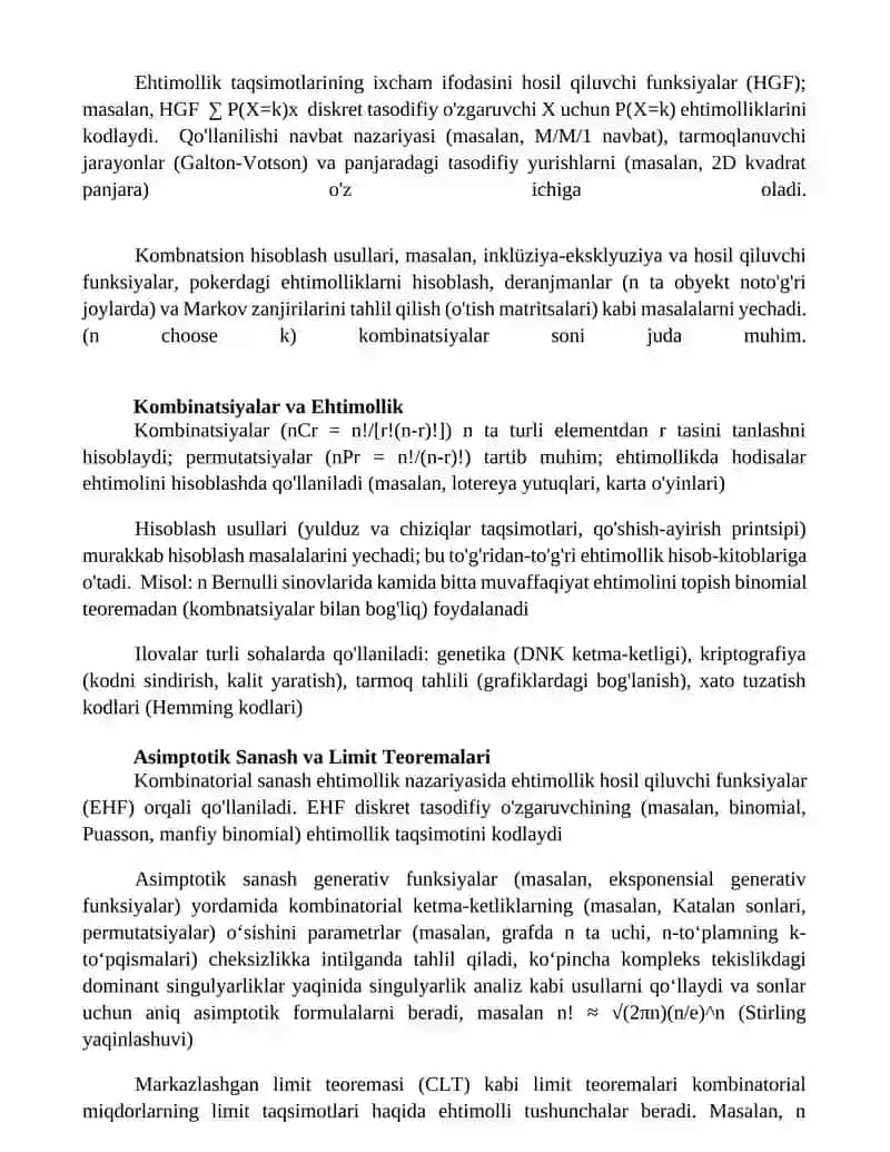 Kombinatorial sanash usullari 4