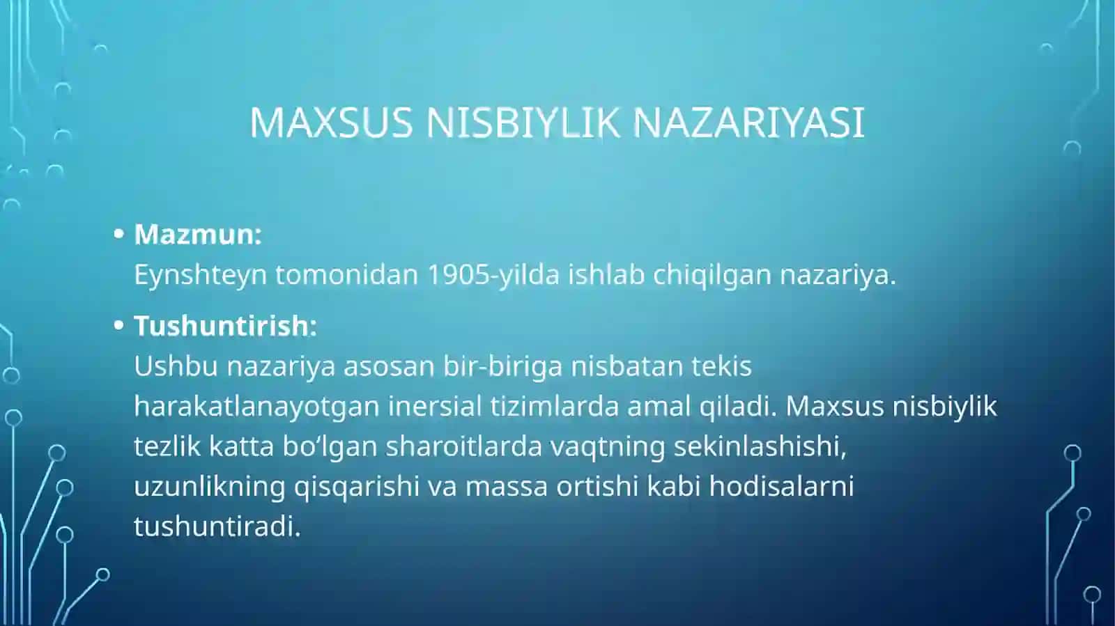 Albert Eynshteynning maxsus nisbiylik nazariyasi 4