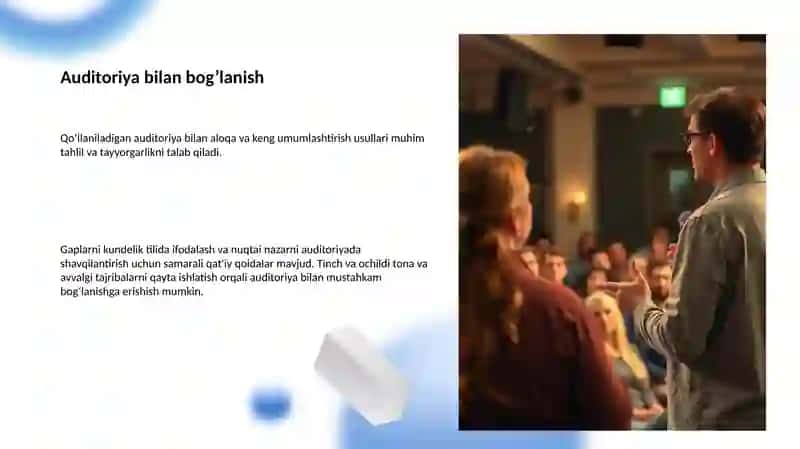 Notiqlik san’ati: auditoriya oldida qo‘rqmasdan gapirish sirlari 4