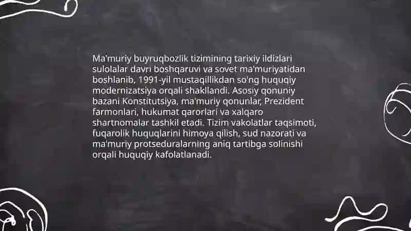 Ma'muriy buyruqbozlik tizimi: xususiyatlari va buyruqlato 4